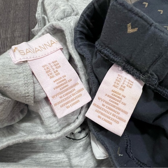 Savannah Flounce Over Shoulder Bunny Motif Long Sleeve Tee & Gold Pattern Pants - Picture 7 of 7